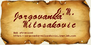 Jorgovanka Milošaković vizit kartica